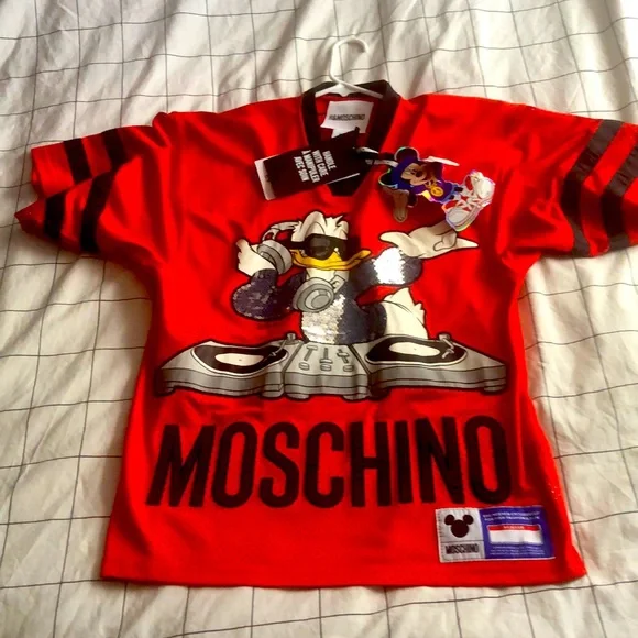 Moschino | Shirts | Small Hmoschino Disney Designer Hockey Jeresey 